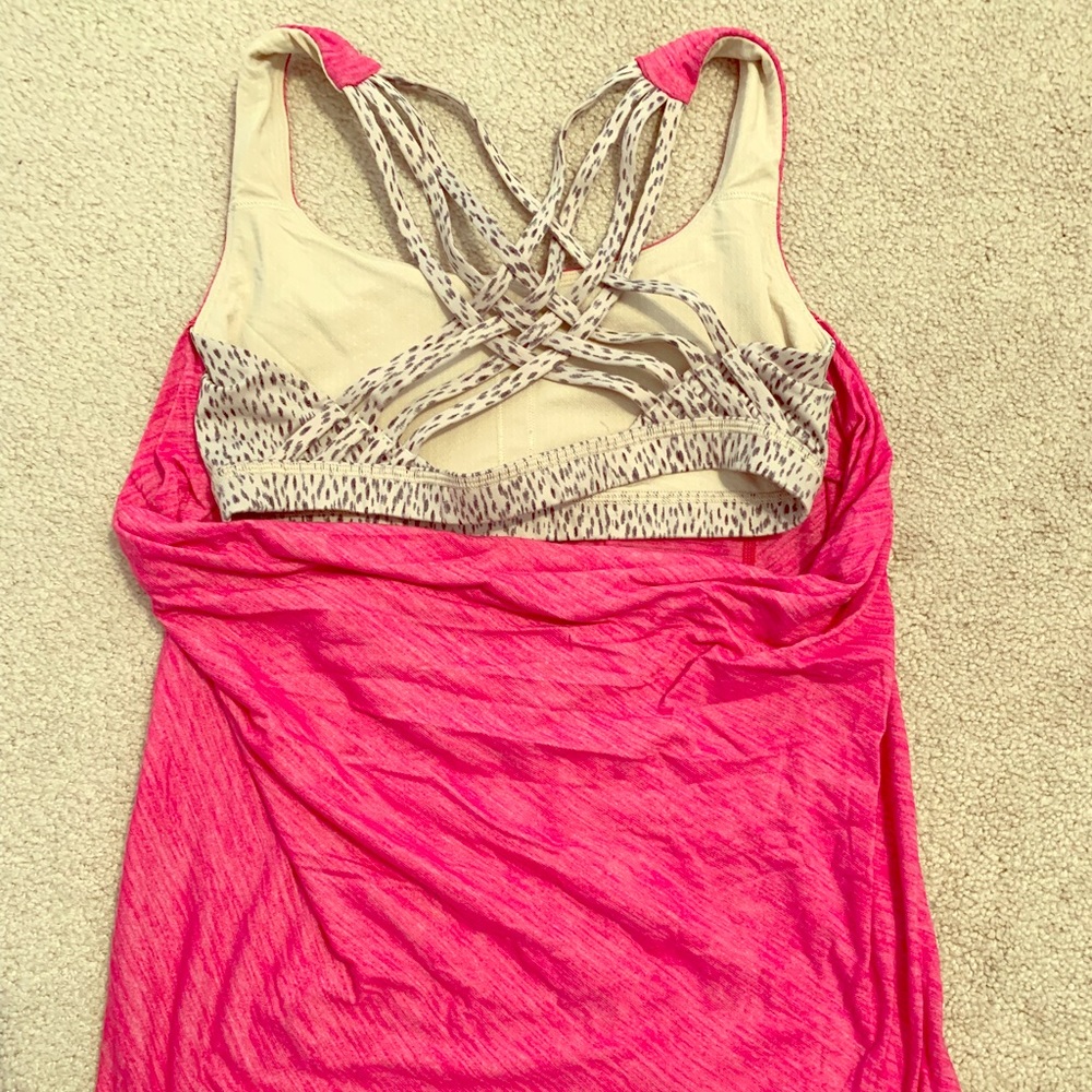 Lululemon Pink Open Back Size 6 Top